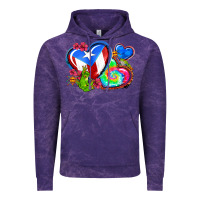 Cloud Purple western leopard puerto rico hearts Vintage Hoodie - AdoDesignShop
