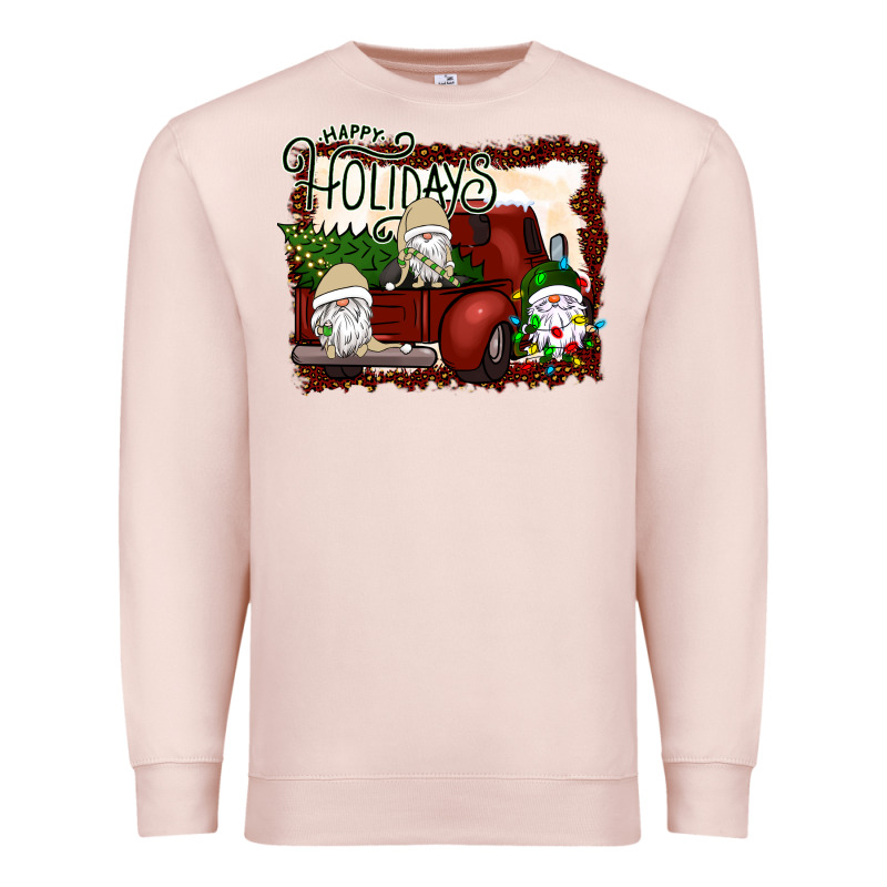Happy Holidays Gnomes Christmas Truck Premium Sweatshirt by Bettercallsaul | Teevron