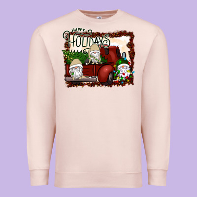 Happy Holidays Gnomes Christmas Truck Premium Sweatshirt Designed By Bettercallsaul