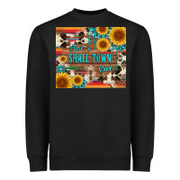 Black just a small town girl with gemstone sunflower serape and cowhide Heavyweight Sweatshirt - Artiststas