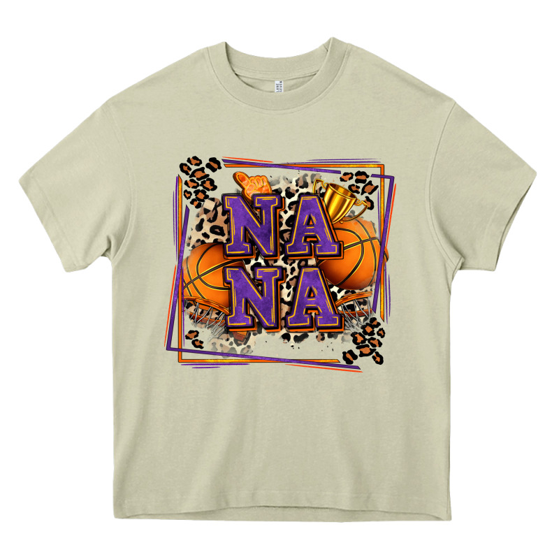 Basketball Nana With Leopard Heavy Core Tee by Zillion Design Studio | Teevron