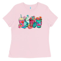 Bubblegum Pink mermaid tail coffee cups Ladies Tee - Zillion Design Studio