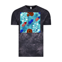 Cloud Black patriotic fireworks and sunflower Vintage Tee - BundleAndBundleShop