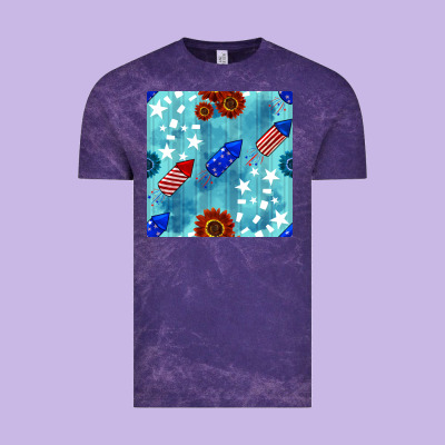 Patriotic Fireworks And Sunflower Vintage Tee Designed By Bundleandbundleshop