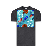 Vintage Black patriotic fireworks and sunflower Vintage Tee - BundleAndBundleShop