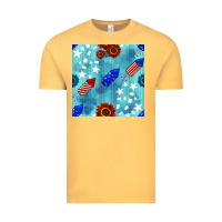 Vintage Mustard patriotic fireworks and sunflower Vintage Tee - BundleAndBundleShop