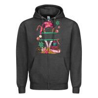 Charcoal Heather pink elf costom name and preview Zipper Hoodie - MaliasSmallBusiness