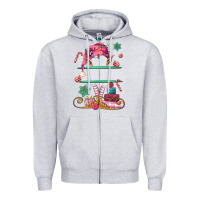 Heather Grey pink elf costom name and preview Zipper Hoodie - MaliasSmallBusiness