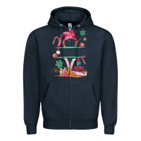 Navy pink elf costom name and preview Zipper Hoodie - MaliasSmallBusiness