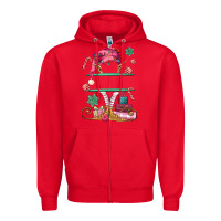 Red pink elf costom name and preview Zipper Hoodie - MaliasSmallBusiness