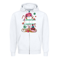 White pink elf costom name and preview Zipper Hoodie - MaliasSmallBusiness