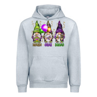 Heather Grey Mardi Gras squad with gnomies Urban Hoodie - HowdyJamesFarm