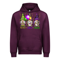 Mauve Wine Mardi Gras squad with gnomies Urban Hoodie - HowdyJamesFarm