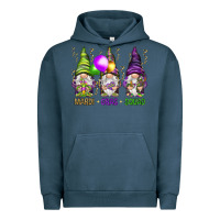 Pigment Midnight Navy Mardi Gras squad with gnomies Urban Hoodie - HowdyJamesFarm