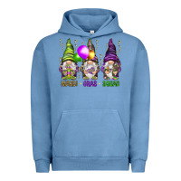 Pigment Pebble Blue Mardi Gras squad with gnomies Urban Hoodie - HowdyJamesFarm