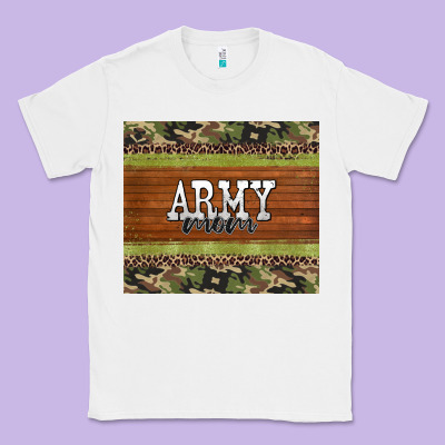 Army Mom Leopard Glitter Camouflage Classic Tee Designed By Barkaloodesign