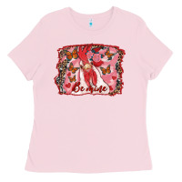 Bubblegum Pink Be Mine Rooster Ladies Tee - RanaPortraitStore