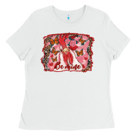 White Be Mine Rooster Ladies Tee - RanaPortraitStore