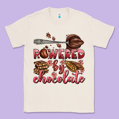 Powered By Chocolate Classic Tee Designed By Adodesignshop