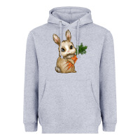 Heather Grey eastrt bunny carrot Heavyweight Hoodie - RanaPortraitStore