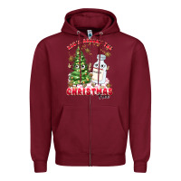 Burgundy racn around the christmas tree Zipper Hoodie - MaliasSmallBusiness