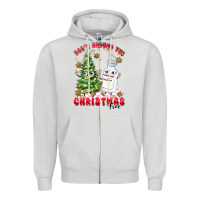 Dove Grey racn around the christmas tree Zipper Hoodie - MaliasSmallBusiness