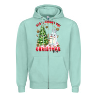Seafoam racn around the christmas tree Zipper Hoodie - MaliasSmallBusiness
