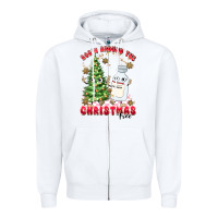 White racn around the christmas tree Zipper Hoodie - MaliasSmallBusiness