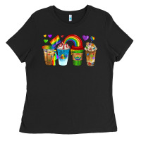 Black lgbtq coffee drinks Ladies Tee - texasbilliewilder