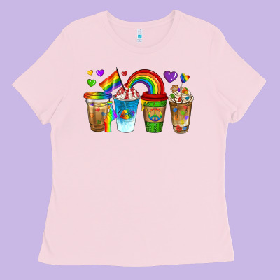 Lgbtq Coffee Drinks Ladies Tee Designed By Texasbilliewilder