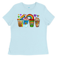 Baby Blue lgbtq coffee drinks Ladies Tee - texasbilliewilder