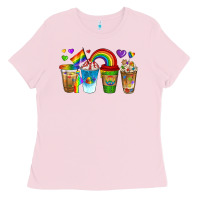 Bubblegum Pink lgbtq coffee drinks Ladies Tee - texasbilliewilder
