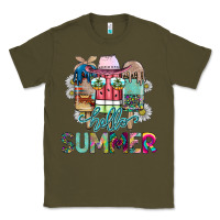Army Green Hello Summer Classic Tee - CowhideDigitalArt