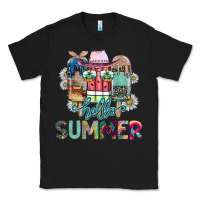 Black Hello Summer Classic Tee - CowhideDigitalArt