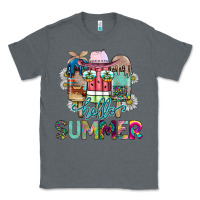 Charcoal Heather Hello Summer Classic Tee - CowhideDigitalArt