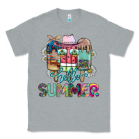Heather Grey Hello Summer Classic Tee - CowhideDigitalArt