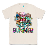 Natural Hello Summer Classic Tee - CowhideDigitalArt