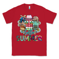Red Hello Summer Classic Tee - CowhideDigitalArt