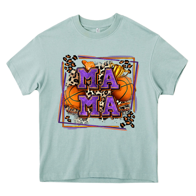 Basketball Mama With Leopard Heavy Core Tee by Zillion Design Studio | Teevron