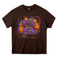 Chocolate Brown basketball mama with leopard Heavy Core Tee - Zillion Design Studio