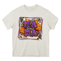 Cream basketball mama with leopard Heavy Core Tee - Zillion Design Studio