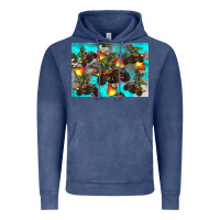 Vintage Denim Dinosaur monster truck Vintage Hoodie - Artiststas