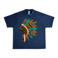 Navy native american indian headdress Urban Heavy Tee - Artiststas