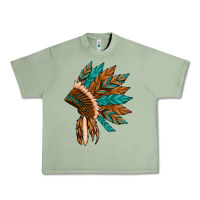 Oil Green native american indian headdress Urban Heavy Tee - Artiststas