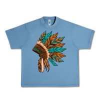 Pebble Blue native american indian headdress Urban Heavy Tee - Artiststas