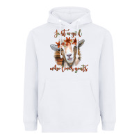 White Just a Girl Who Loves Goat Heavyweight Hoodie - Bettercallsaul