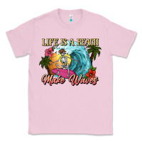 Bubblegum Pink Life is a beach make waves skeleton Classic Tee - NancyCooperArtShop