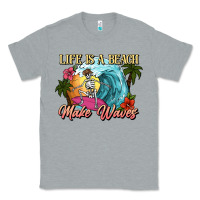 Heather Grey Life is a beach make waves skeleton Classic Tee - NancyCooperArtShop