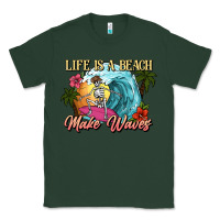 Sports Green Life is a beach make waves skeleton Classic Tee - NancyCooperArtShop
