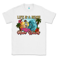 White Life is a beach make waves skeleton Classic Tee - NancyCooperArtShop